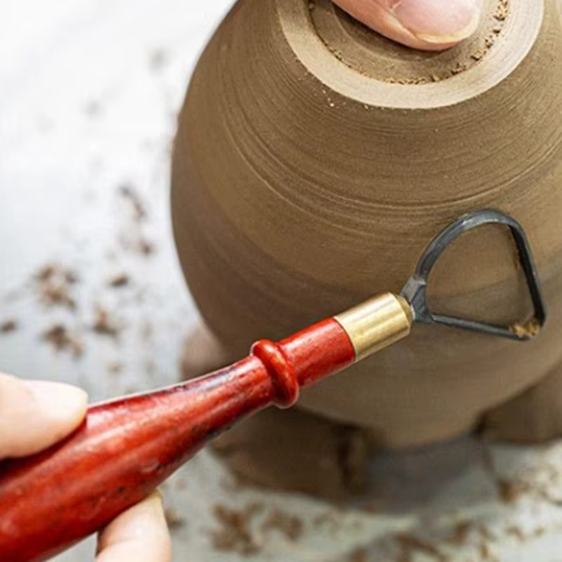 Outil tournage sur bois professionnel avec manche en palissandre lame en carbure pour coupe sculpture en 16Cm