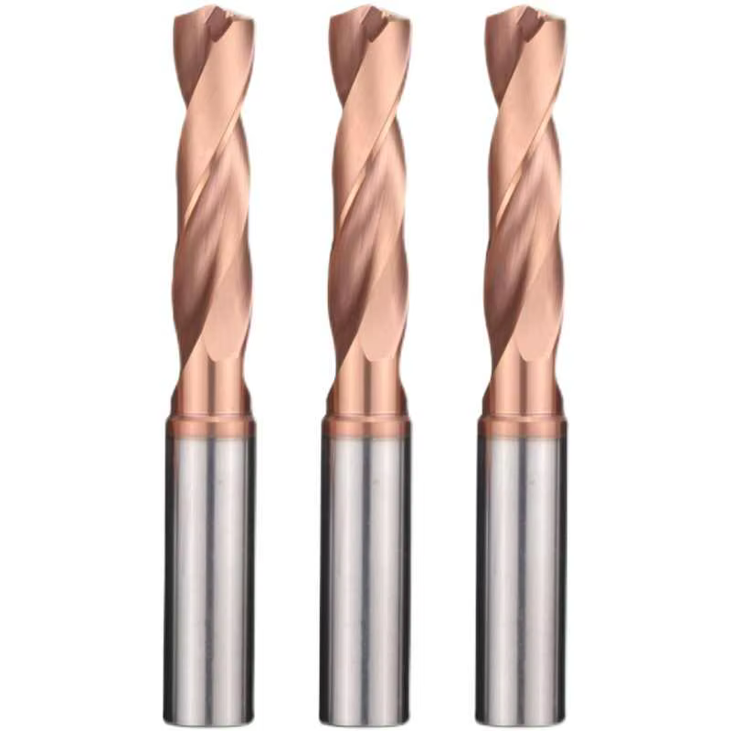 Foret en carbure revêtu de liquide de refroidissement interne 3xD 5xD 3 456 7 8 9-16 outil de perçage CNC efficace trou traversant tige parallèle métal acier