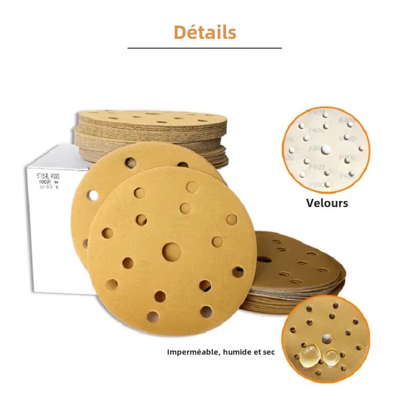 Disque de ponçage à crochet et boucle de 6 pouces