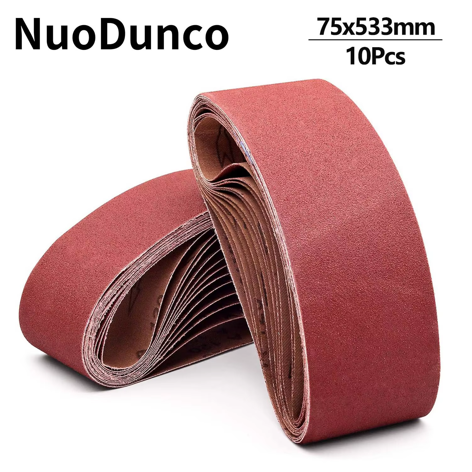 10 pièces 75x533mm bandes abrasives 40/60/80/120/180/240/320 grain pour ponceuse à bande outil abrasif bois métal mou polissage meulage