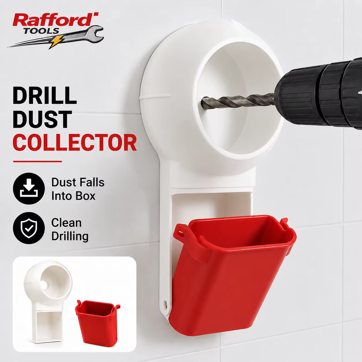Rafford 1 pièce Boîte de collecte de poussière pour perceuse