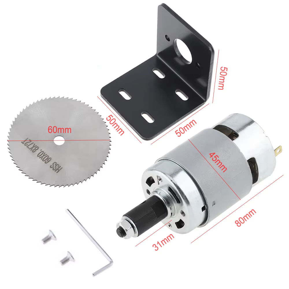 Kit de scie de Table moteur 12-24V 775