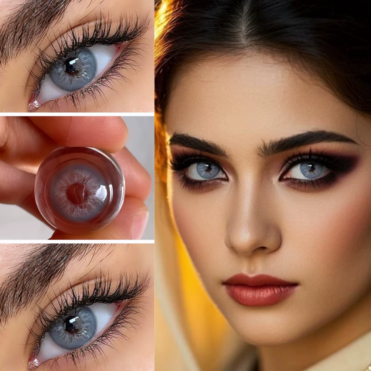 VISUASHOW Lentilles de contact souples colorées naturelles de 14,20 mm, pour le maquillage quotidien des femmes, le campus, le bureau, les trajets domicile-travail, les rendez-vous et les sorties déco