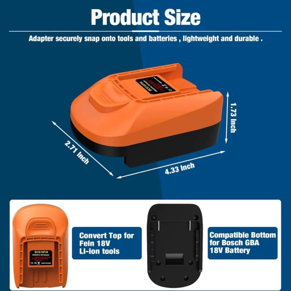 Adaptateur de batterie BOS18FIN pour outils Bosch vers Fein