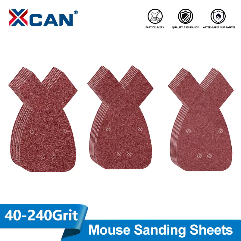 XCAN 10/40 pièces feuilles de ponçage pour souris papier de verre 4 trous grain 40/80/120/240 pour ponceuse à paume détail Black and Decker
