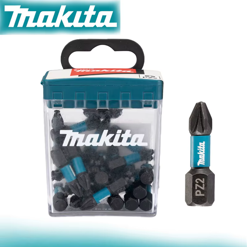 Makita Impact E-12376 Noir PZ2 25MM C-Form Tige annulée entièrement utilisé Tournevis Foret Haute Dureté Outil Électrique Accessoire 25 Pièces