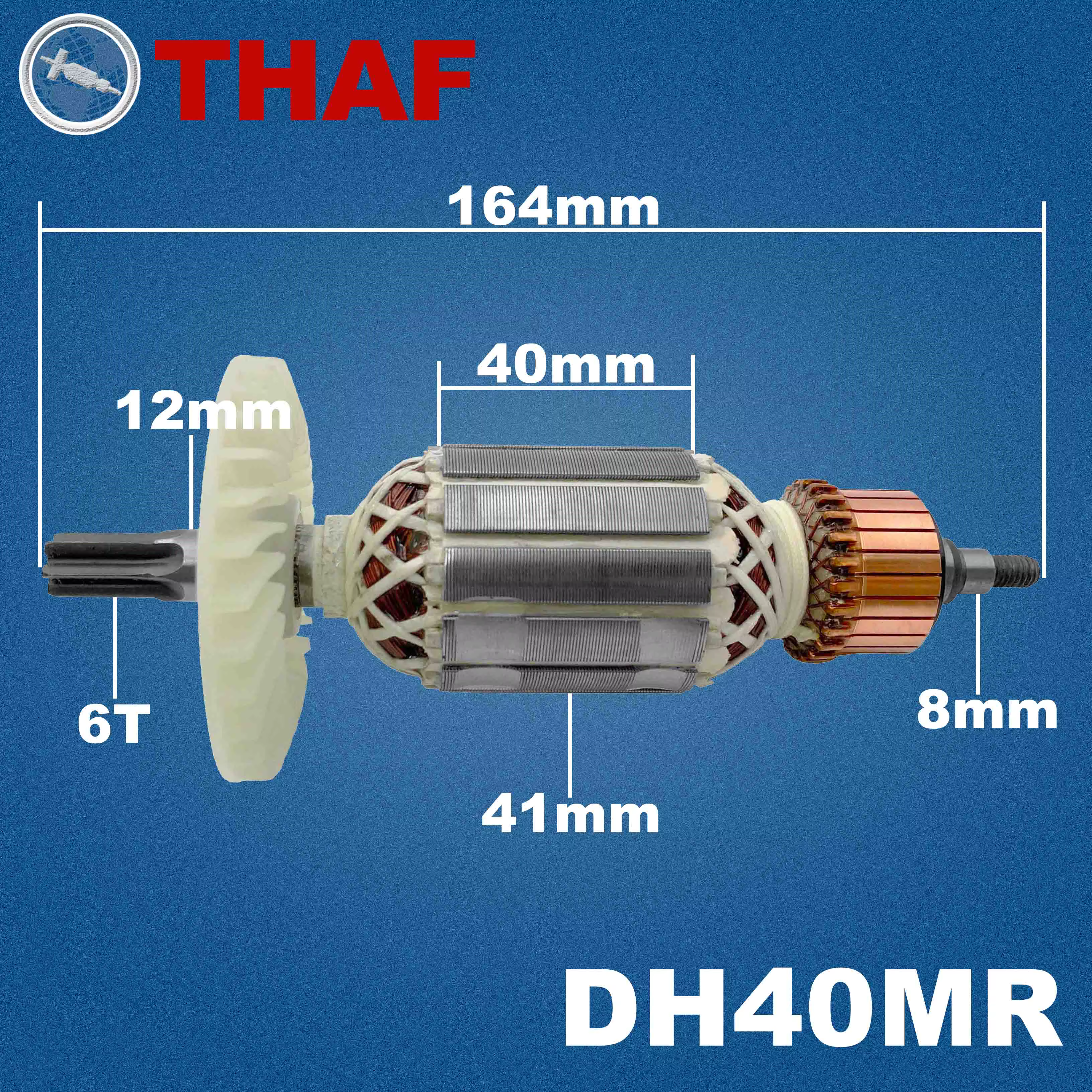 AC 220V 240V DH40MR Induit Rotor pour HITACHI Marteau Perforateur Pièces de rechange Perceuse à percussion DH 40MR