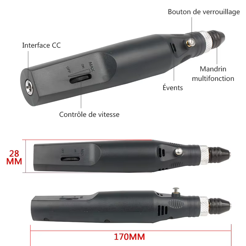 Mini ensemble d'outils rotatifs électriques avec 21/275/361 pièces
