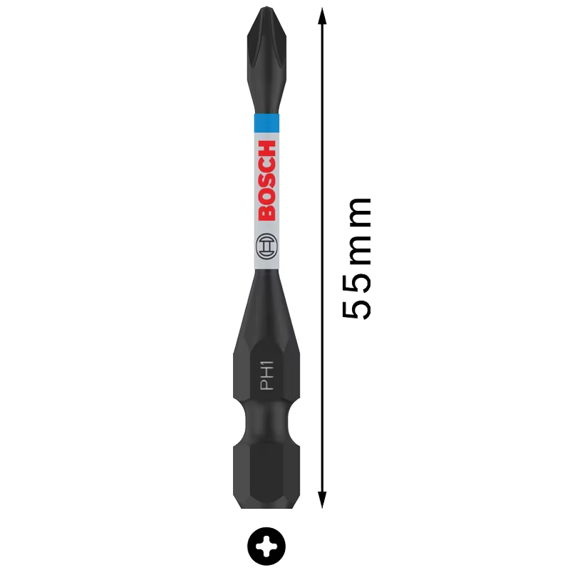 BOSCH 2608522491 PH1 PH2 PH3 55MM jeu d'embouts de vis électriques de contrôle d'impact 3 pièces accessoire d'outil d'embout de tournevis Durable de haute dureté