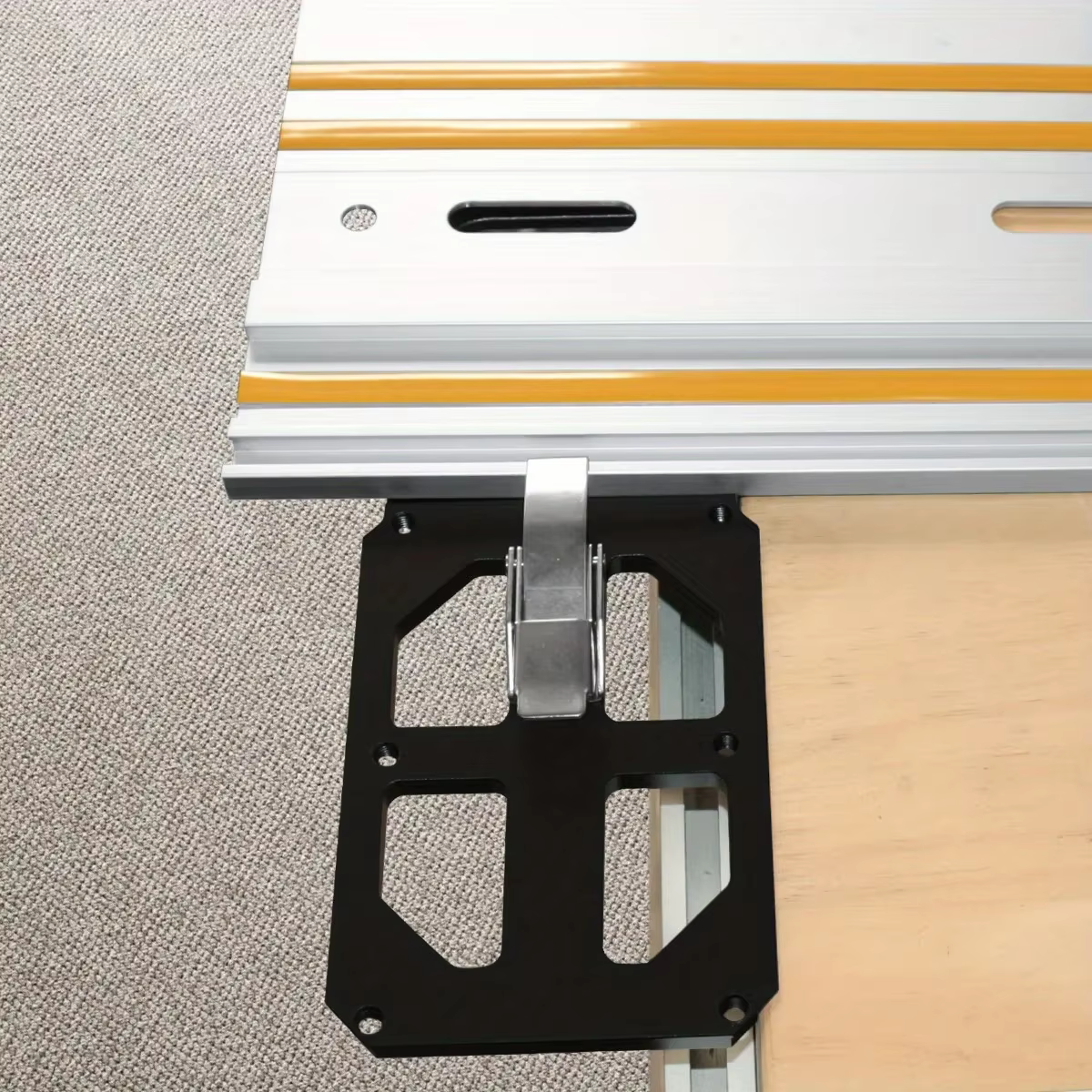 Arrêt d'angle de rail de guidage de scie circulaire carrée de scie sur rail avec support de bord, 90 °   Angle droit, compatible avec Festool et Makita