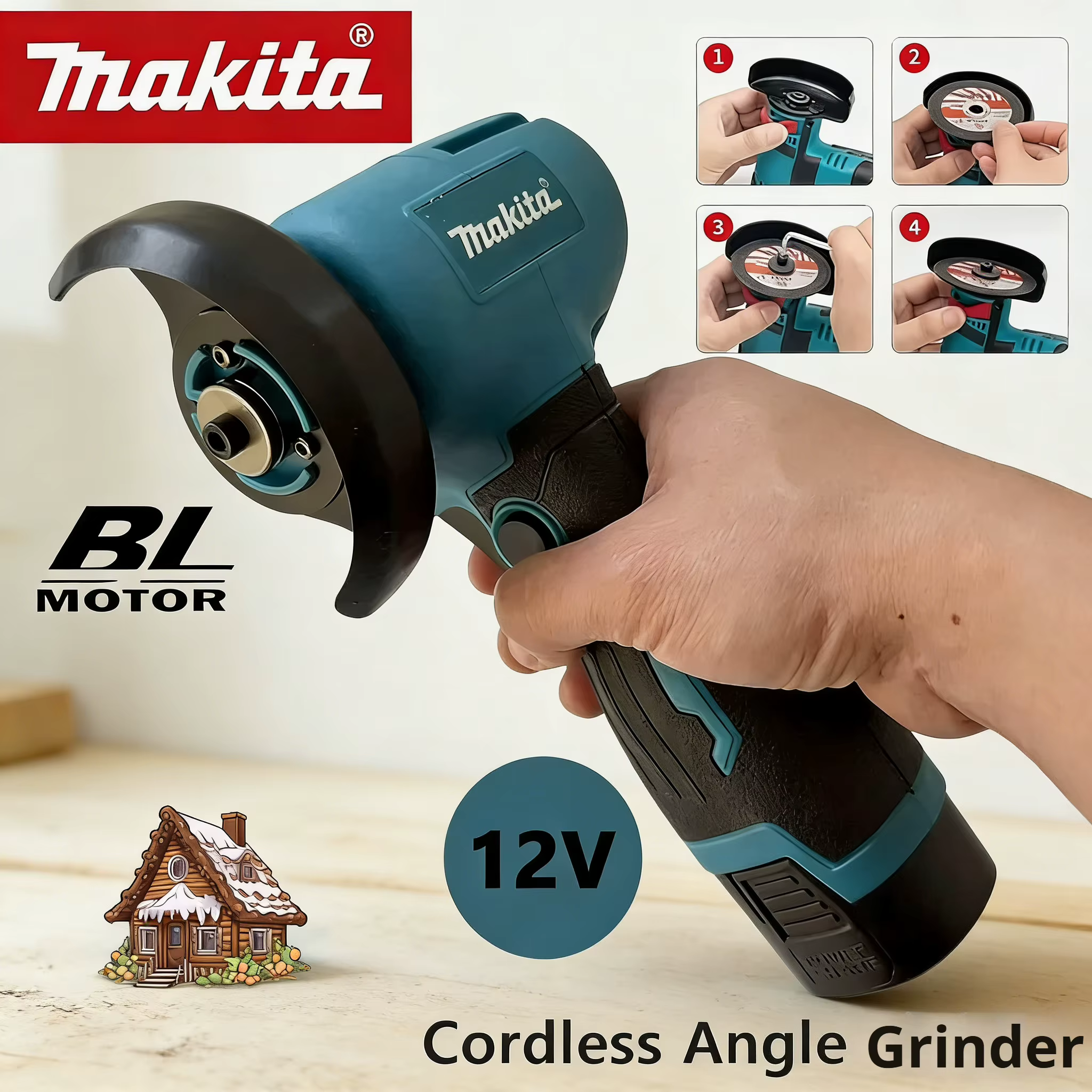 Mini-meuleuse d'angle Makita 19500 tr/min sans fil rechargeable, outil électrique portatif pour meulage, polissage et découpe