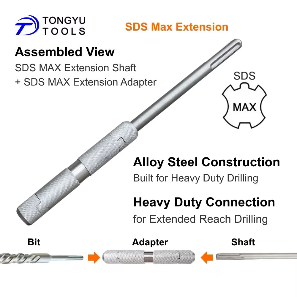 Tige d'extension SDS Max avec adaptateur de coupleur Max-Lock pour marteau perforateur