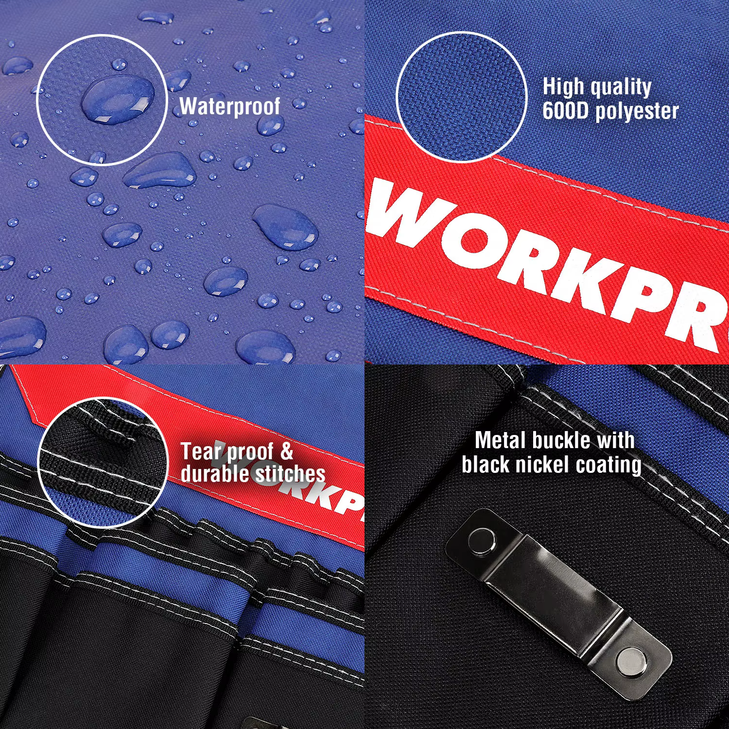 Punta KPRO-Boîte à outils pliable portable avec 51 poches de rangement