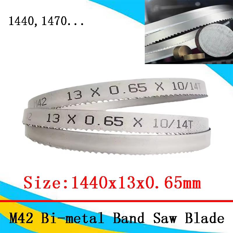 Lame de scie à ruban bimétallique m42 1440x13x0.65mm 10/14TPI 6T 8/12T 14T pour couper le métal et le bois