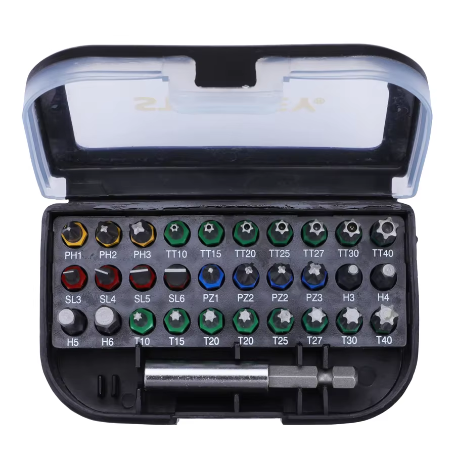 Stanley STA60490 31 pièces arc-en-ciel lot tête ensemble accessoires pour outils électriques tournevis électrique tête de tournevis avec 1 porte-embout