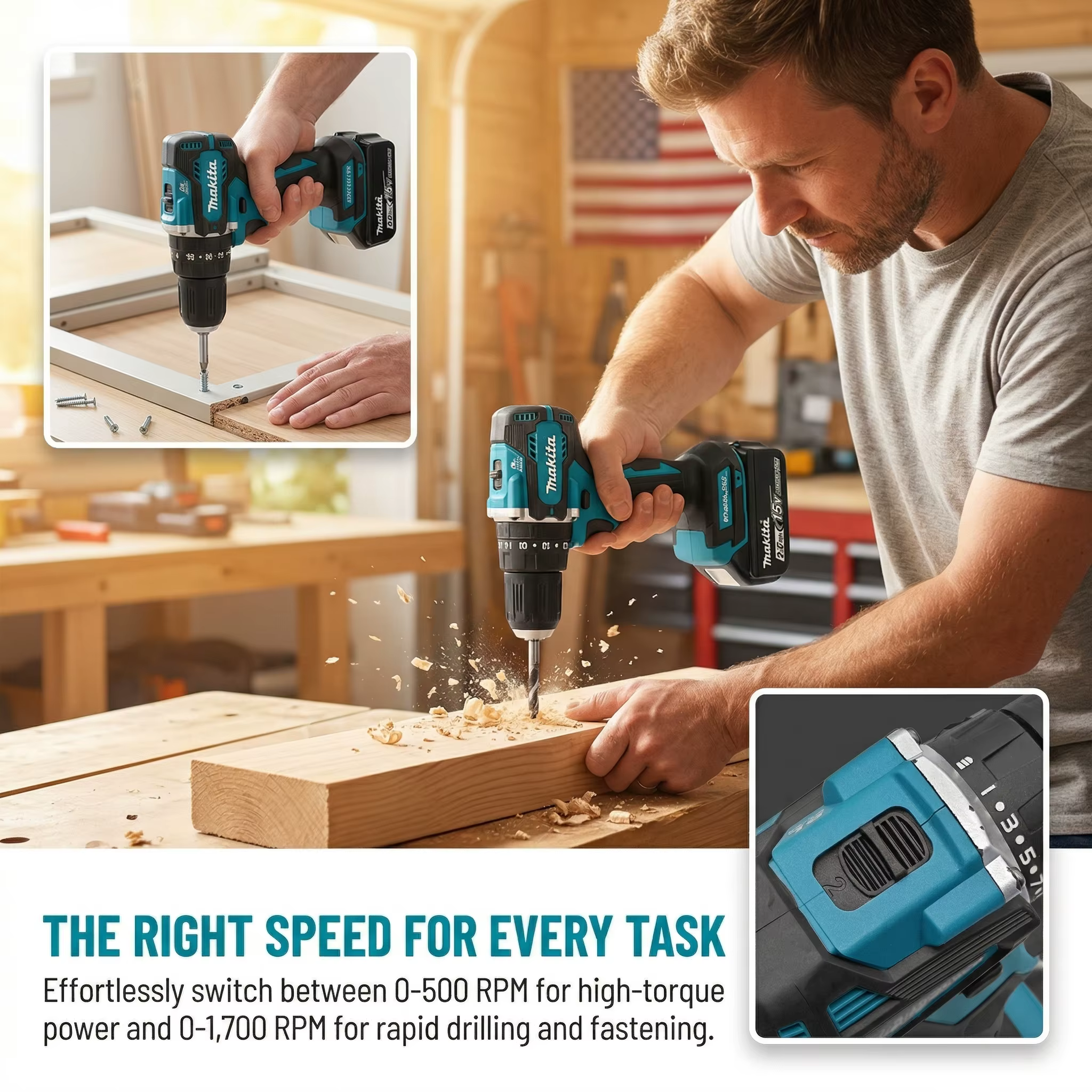 Perceuse-visseuse sans fil compacte Makita DDF487 18V LXT