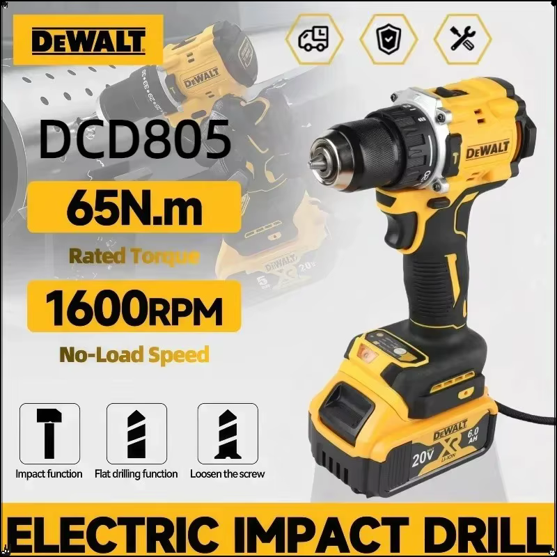 Kit combiné perceuse à percussion sans fil DEWALT DCD805 20V