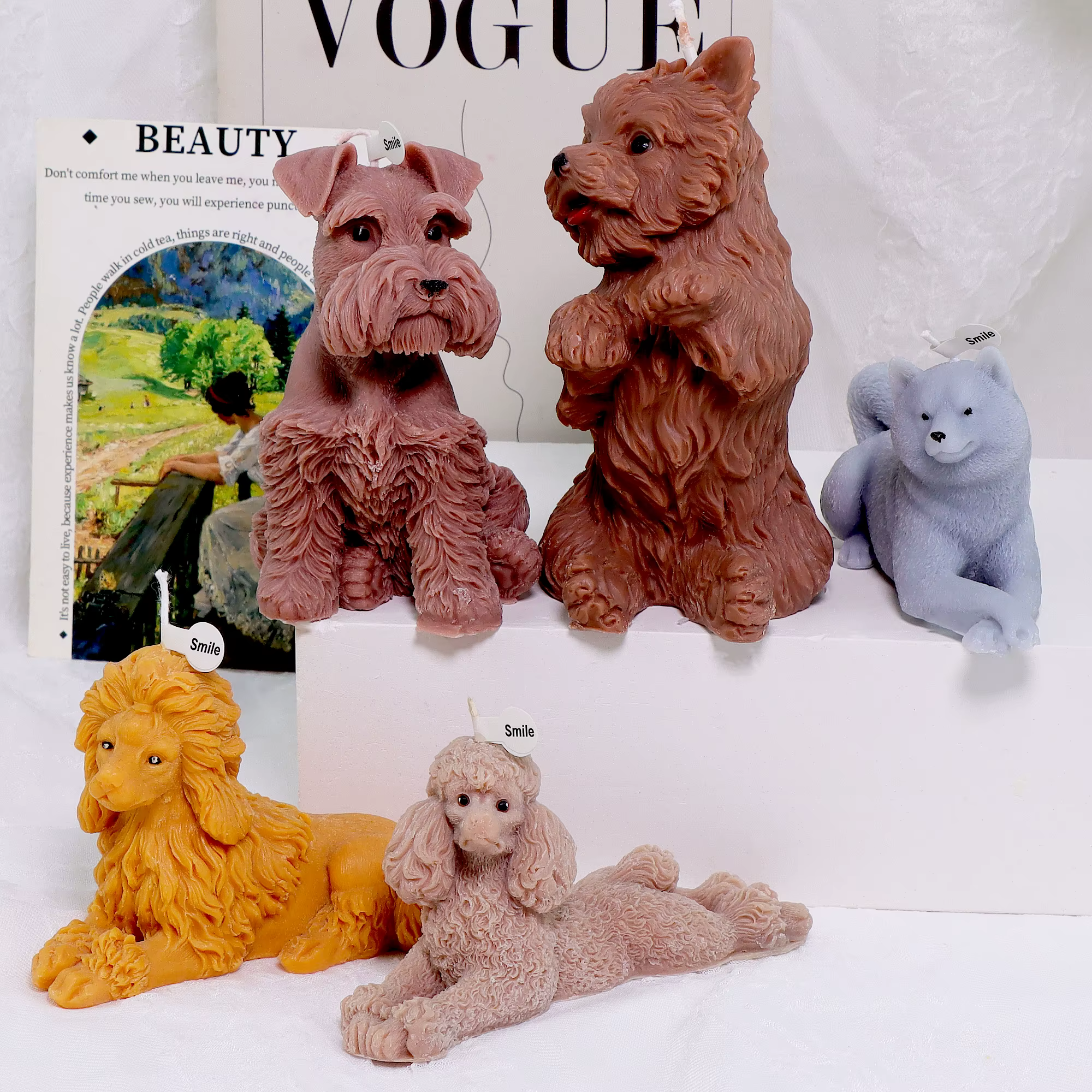 Moule 3D pour chiot, Animal, Labrador, outil de modélisation, accessoires, bougie parfumée ondulée, pilier, savon, Retriever, décor de plâtre Samoyède