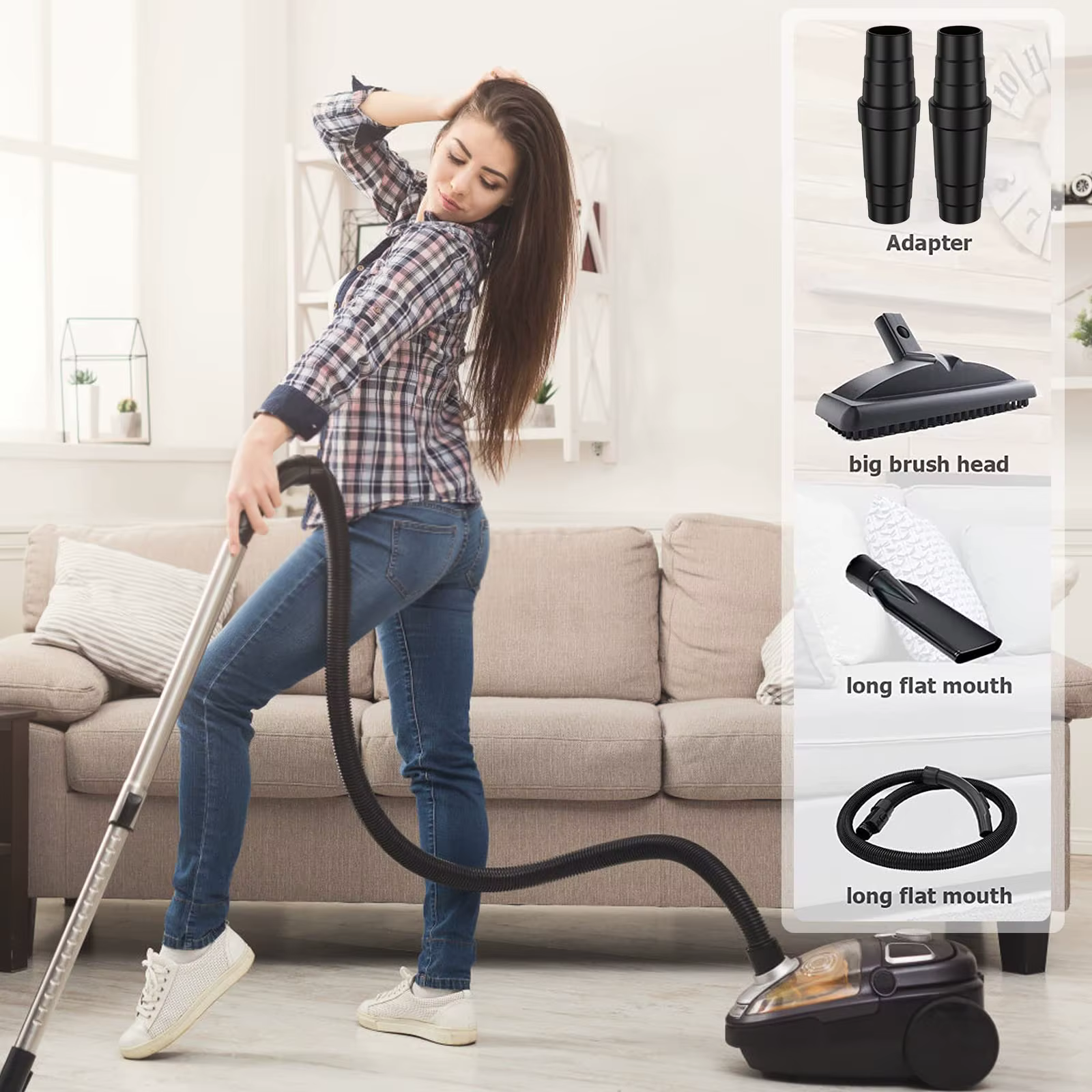 Kit d'adaptateurs universels pour tuyau d'aspirateur 50-23mm pour ponceuse