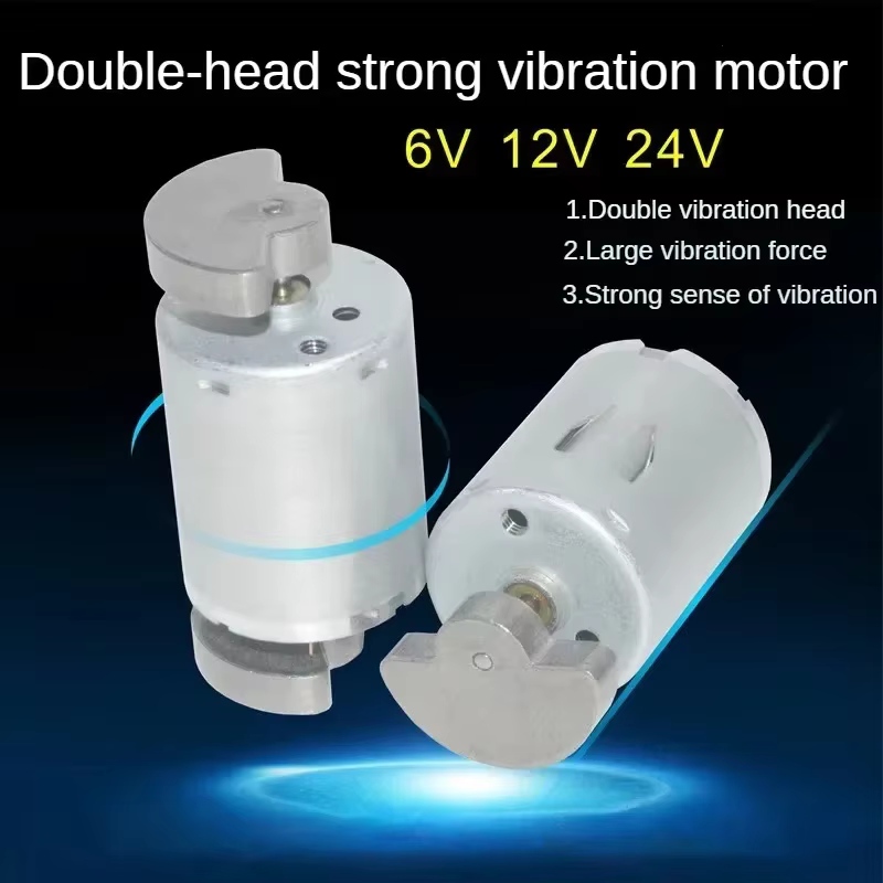 Moteur de Vibration DC 6V 12V 24V 6000 tr/min, Micro moteurs électriques 12 volts 24 V, double tête de secteur de vibrateur, Double Massage vibrant