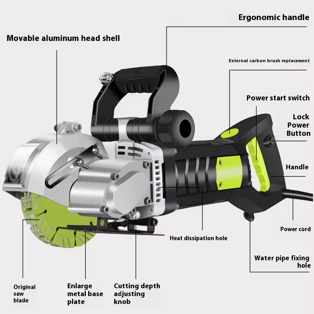 Machine à rainurer murale électrique sans poussière 40/45MM avec scie circulaire pour installation hydroélectrique - Outil de découpe de rainures de précision