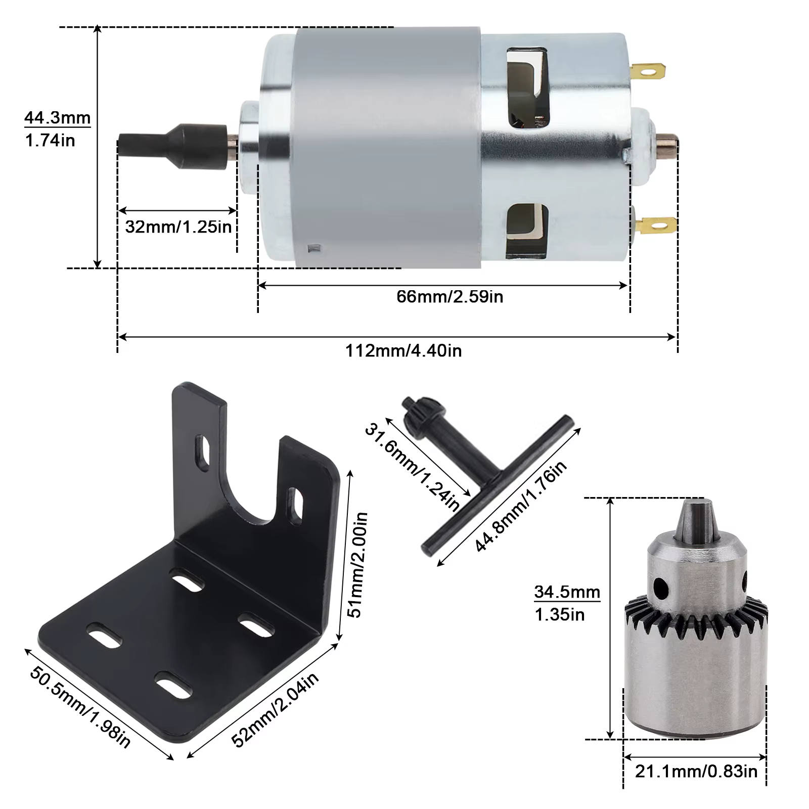 Kit de scie de Table moteur 12-24V 775