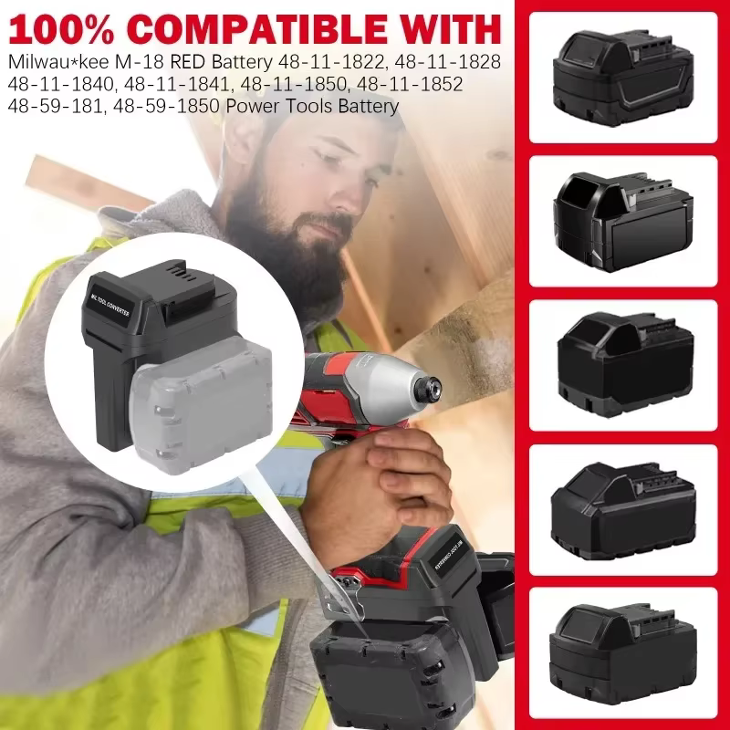 Pour Milwaukee deux paquets 18V M18 Batteries MIL18MIL 2 en 1 adaptateur de batterie