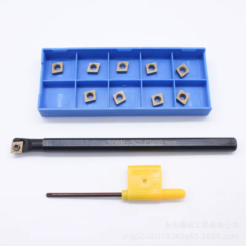 Outils de tournage, barre d'alésage de tour 8mm S08K-SCLCR06 avec 10 Inserts CCMT060204-HM et clé T8 pour Semi-finition et finition