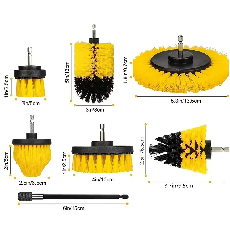 Ensemble de fixation de brosse de forage 7 pièces