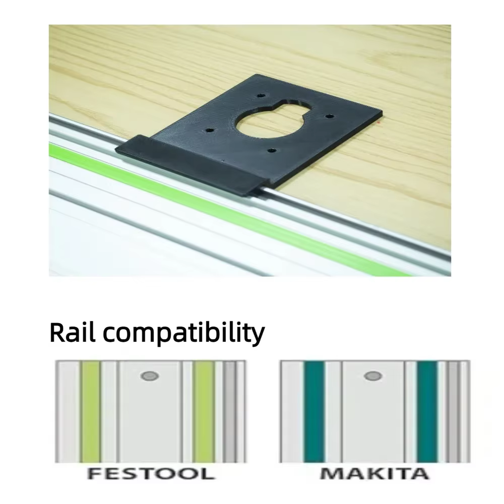 Adaptateur de rail de guidage pour machine à bois Milwaukee M18 2723-20 vers Festool/Makita (Routeur uniquement)