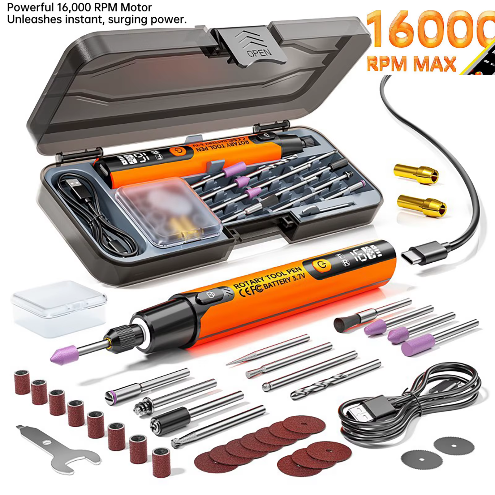 Mini stylo de gravure rotatif sans fil 6000-16000r