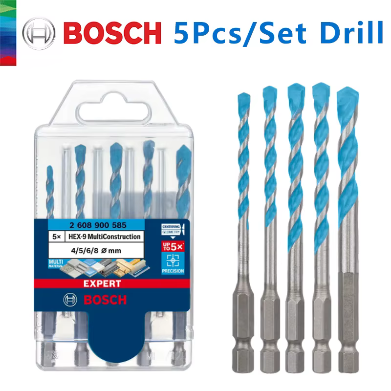 Forets hexagonaux Bosch 4/5/6/6/8mm 5 pièces pour carrelage