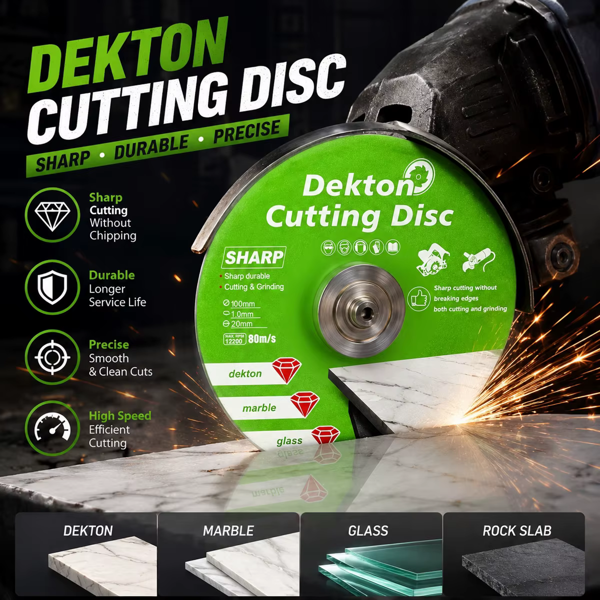 Disque de découpe diamanté 100/115/125 mm pour Dekton