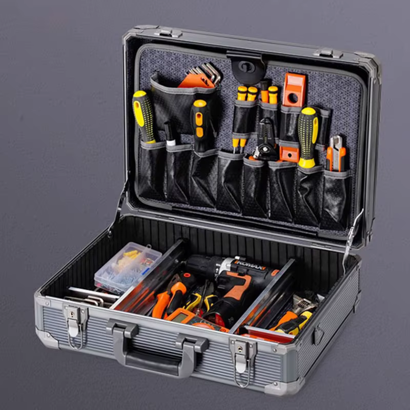Mallette à outils multifonctionnelle en alliage d'aluminium