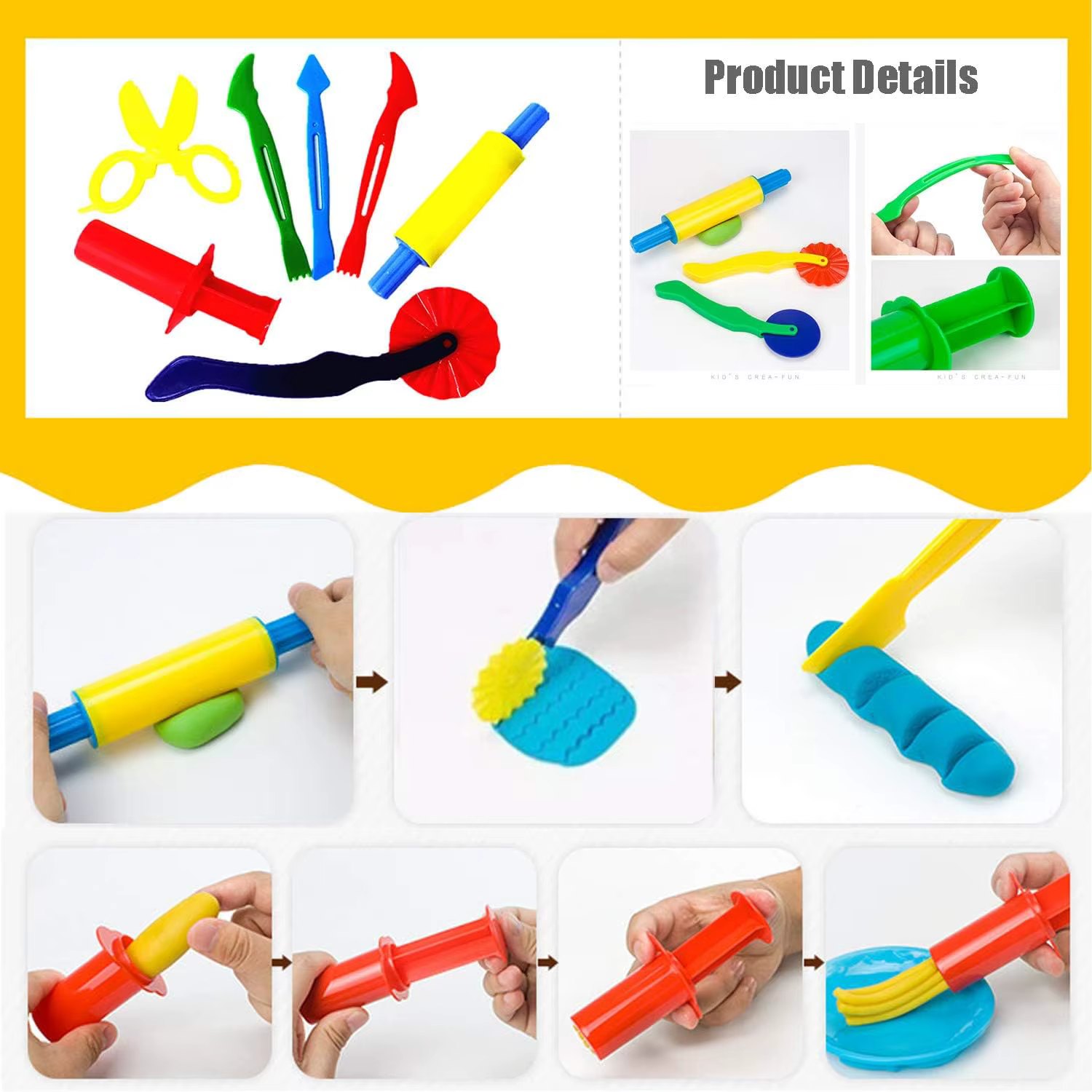 Ensemble d'outils de pâte à modeler pour enfants, rouleau de seringue 3D, moules d'impression, Kit d'outils de pâte à modeler, jouets artisanaux en argile, cadeau