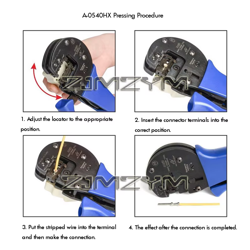 Outil de sertissage à cliquet A0540HX AWG 26-12 pour contacts ou connecteurs Harting Han C