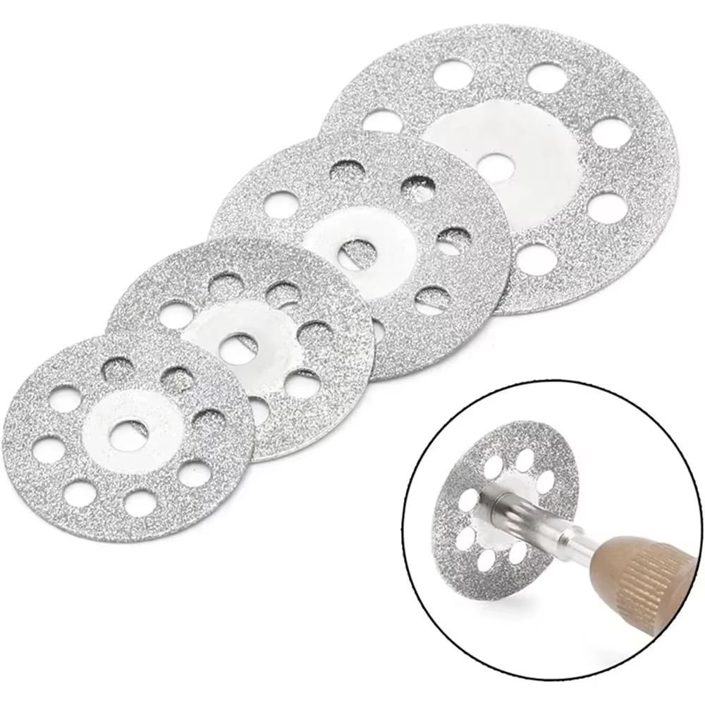 Disque de coupe diamanté avec mandrin pour outils rotatifs Dremel