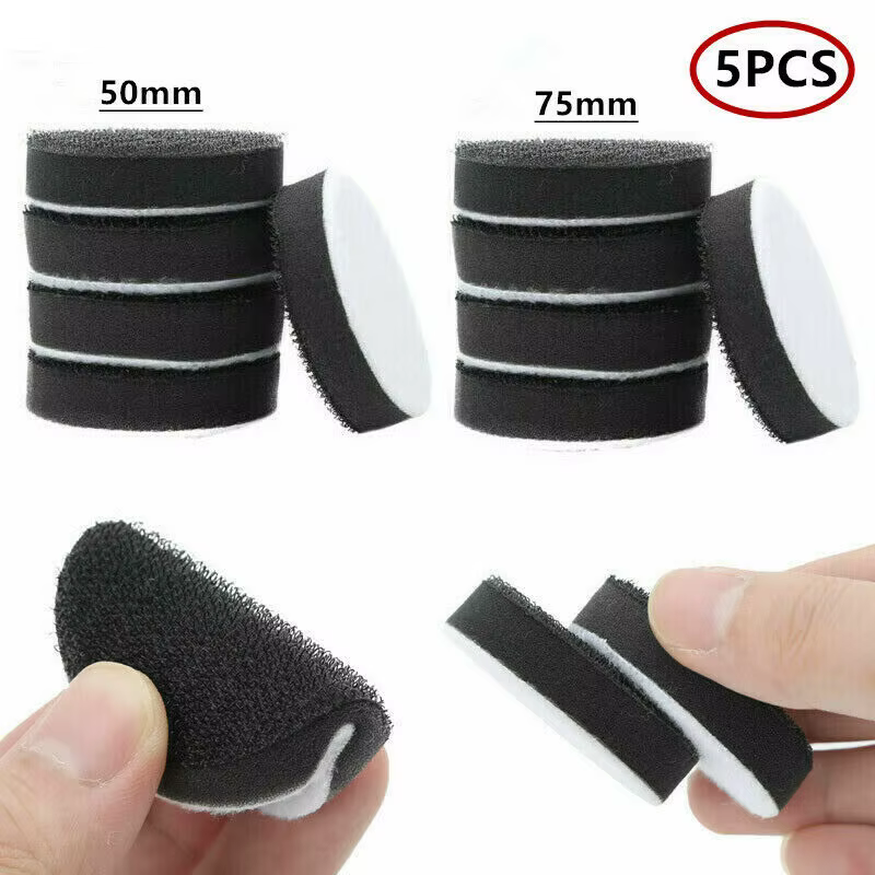 Lot de 5 tampons d'interface en éponge souple 50/75 mm avec crochet pour plateau de support de ponceuse