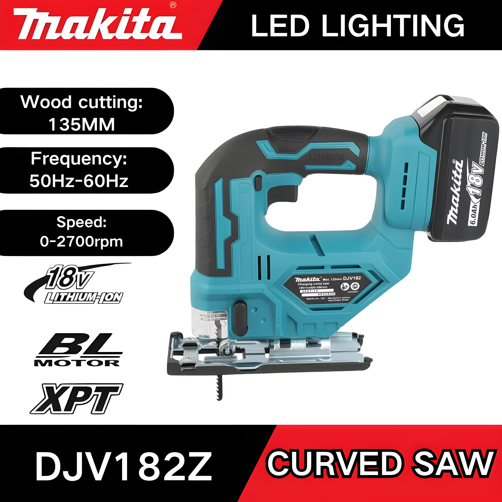 Scie sauteuse sans balais Makita DJV182Z 18 V