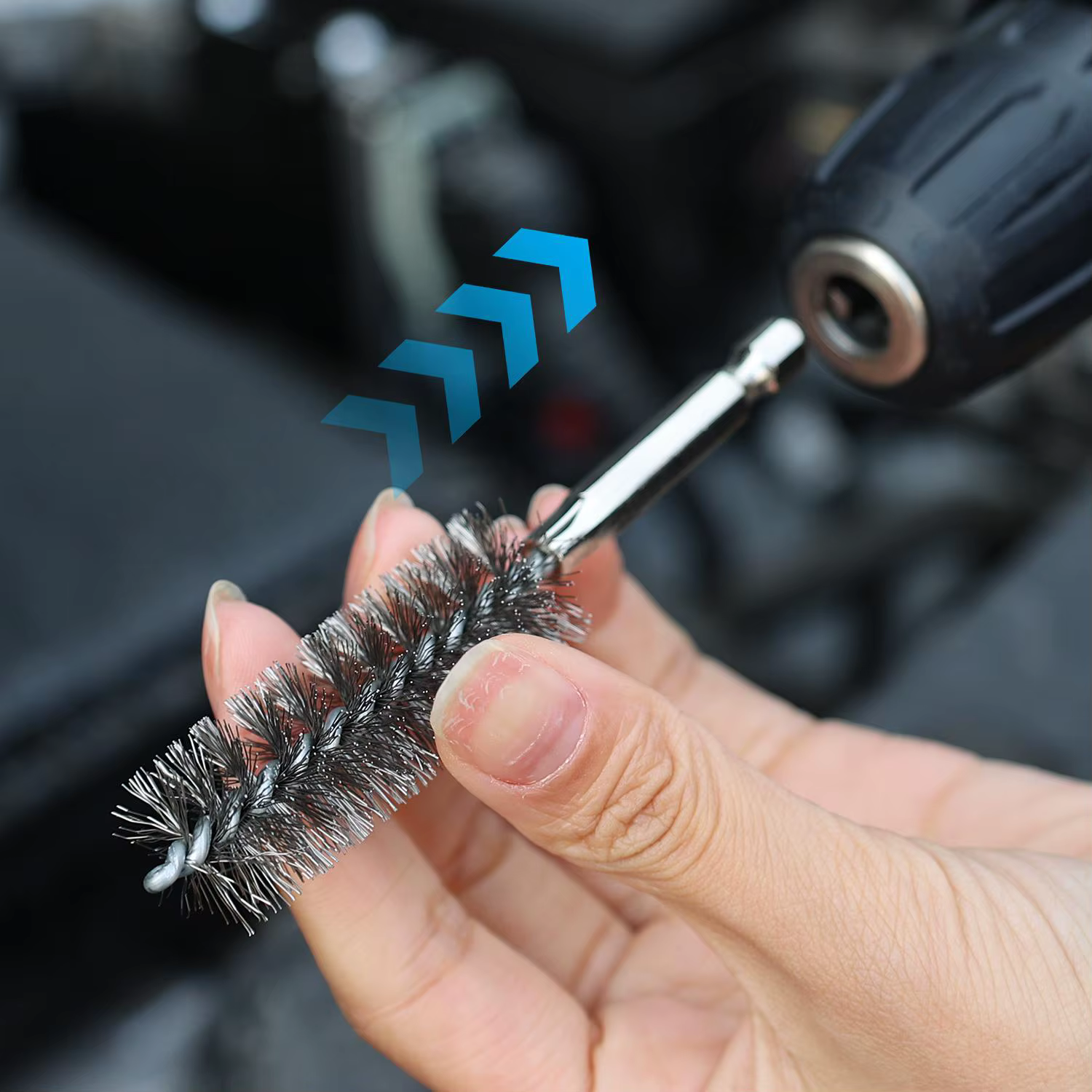 Brosse de nettoyage en acier inoxydable pour perceuse