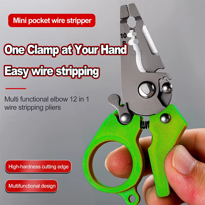 Mini-pinces à dénuder multifonctionnelles de poche pour électriciens – Outil de coupe et de sertissage de câbles