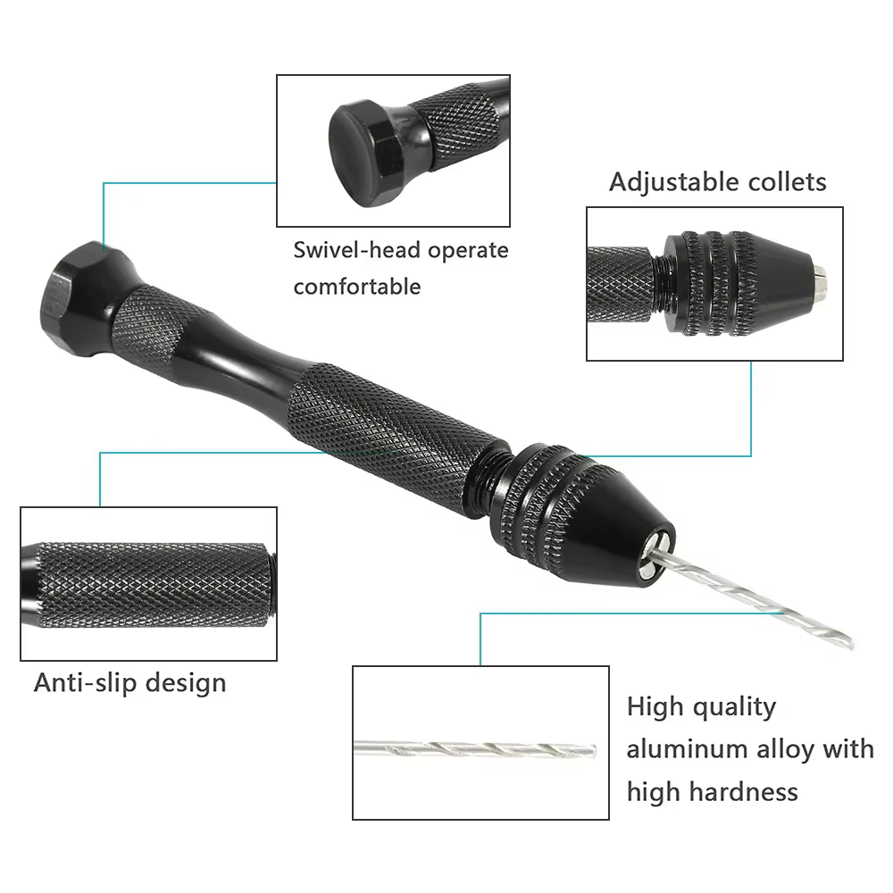 49 pièces 0.2-3.4mm ensemble de perceuse à main Mini foret