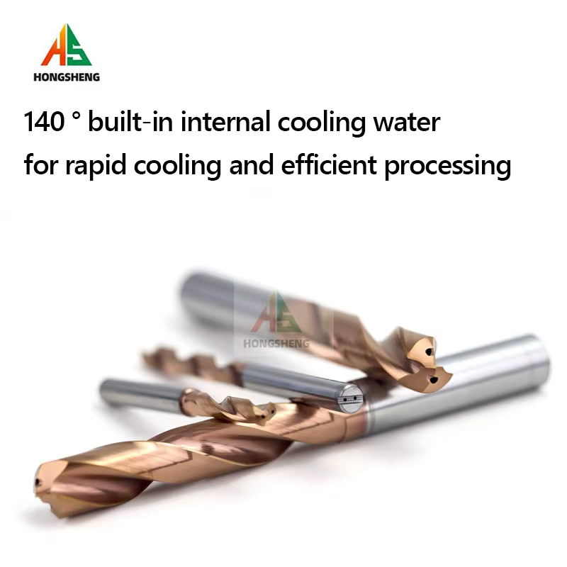 Foret en carbure revêtu de liquide de refroidissement interne 3xD 5xD 3 456 7 8 9-16 outil de perçage CNC efficace trou traversant tige parallèle métal acier