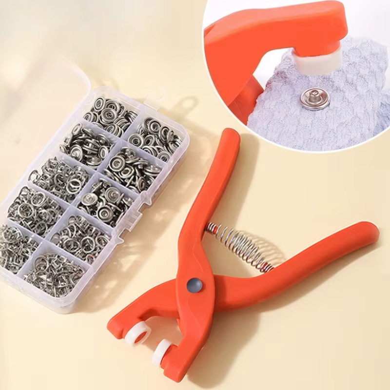 Kit de boutons-pression avec pinces à pression manuelle, 50 boutons-pression en métal pour la couture, boutons-pression pour bricolage, artisanat, vêtements, chapeaux