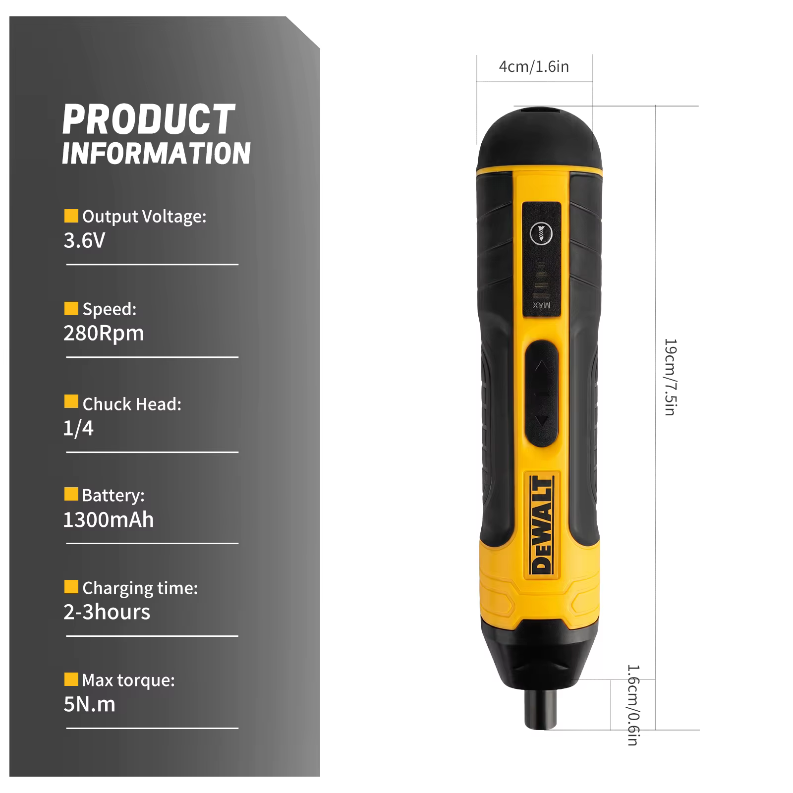Tournevis électrique sans fil DEWALT 1300mAh