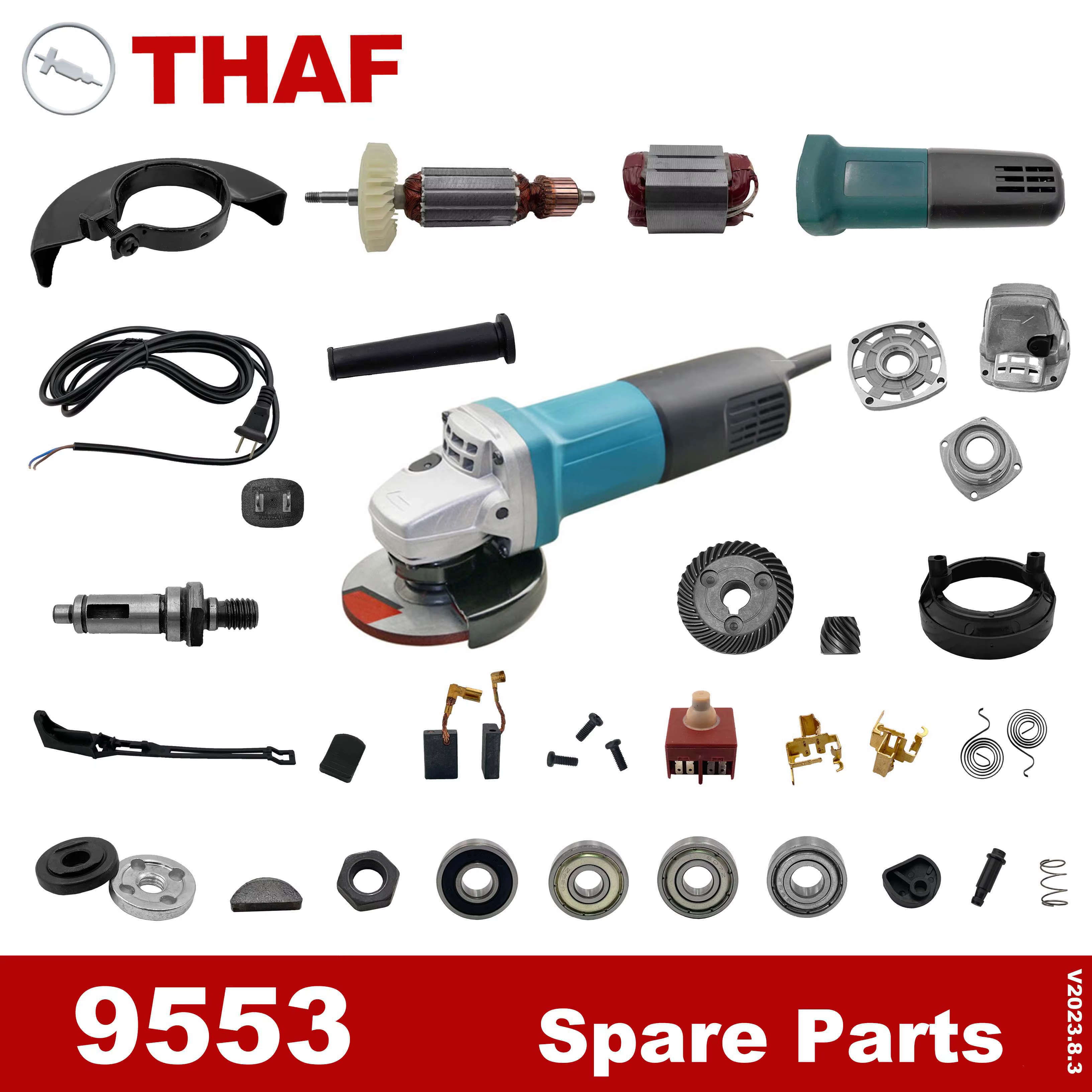 Pièces de rechange Accessoires pour Makita Meuleuse Angulaire 9553 9553NB 9553HB 9553HN 9555HN