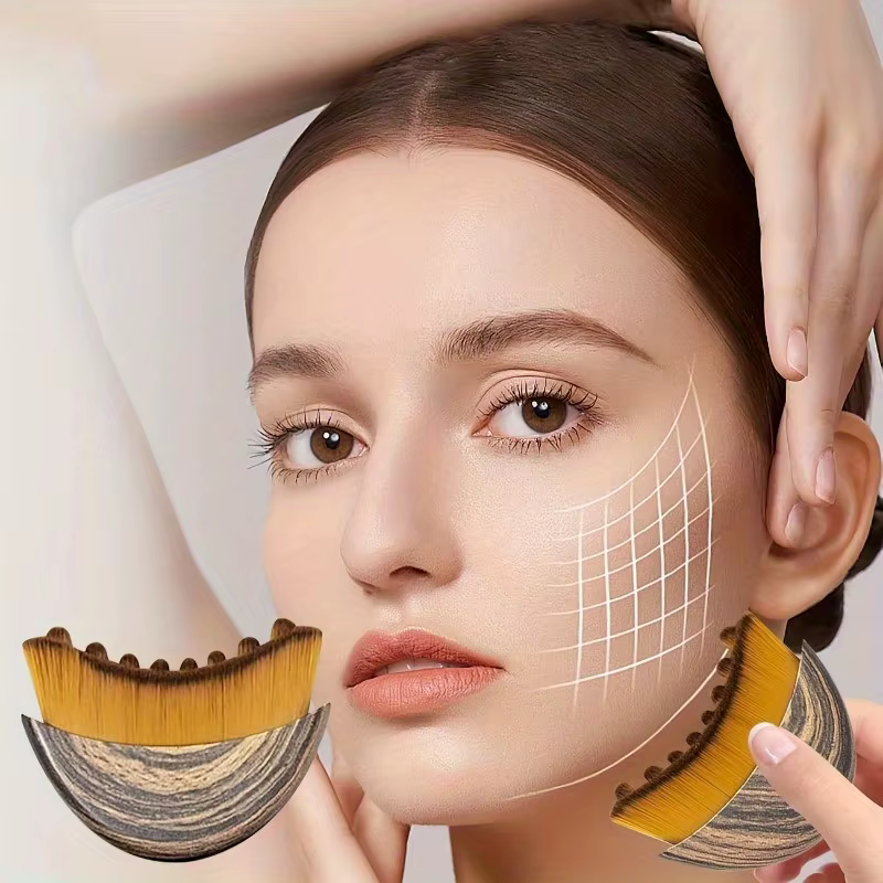 Brosse de drainage lymphatique pour le visage et le corps, outil de massage ergonomique, s'adapte aux contours de la peau, détoxification et relaxation