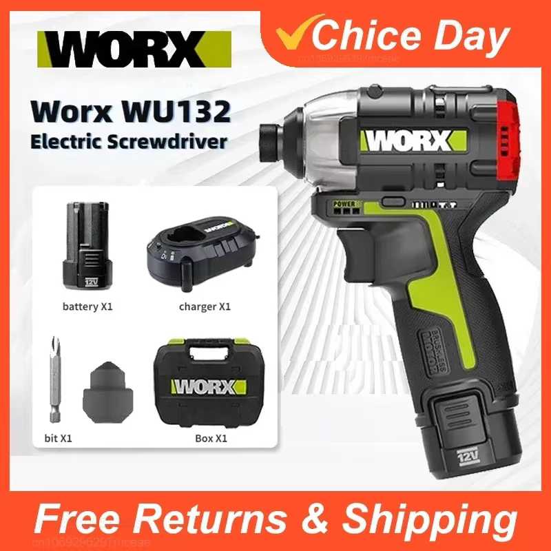 WORX tournevis à percussion sans fil WU132 140Nm 12V 3300 tr/min moteur sans brosse ajuster couple entretien outils électriques perceuse électrique