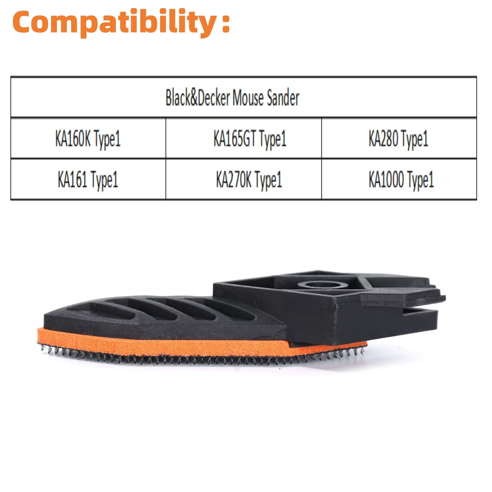 Ruimou 2 pièces ponceuse doigt plat Compatible avec Black & Decker/mouse