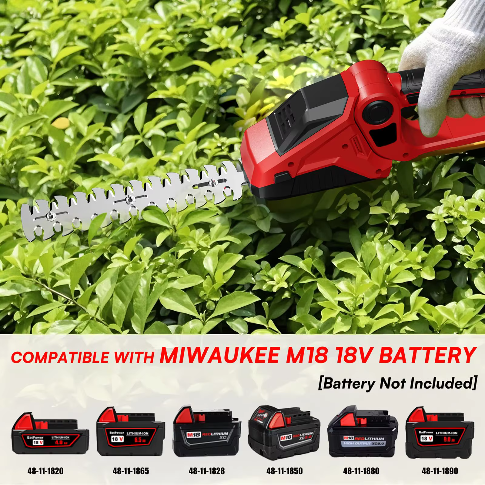 Taille-haie sans fil pour Milwaukee M18 batterie 2200 tr/min Mini cisailles à gazon 2 en 1